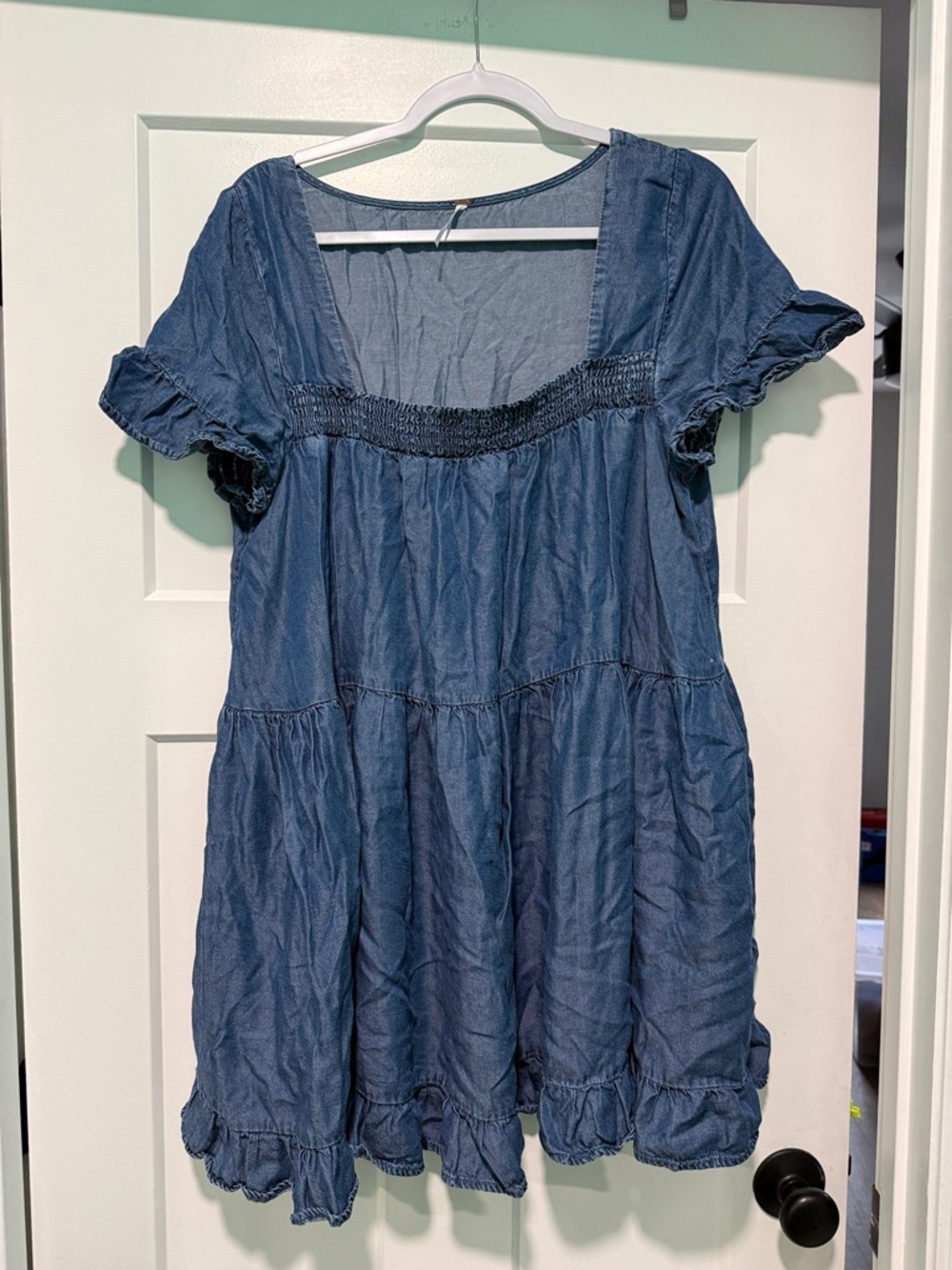 Free People Blue Sadie Denim Tunic, size Large - Picture 2 of 6